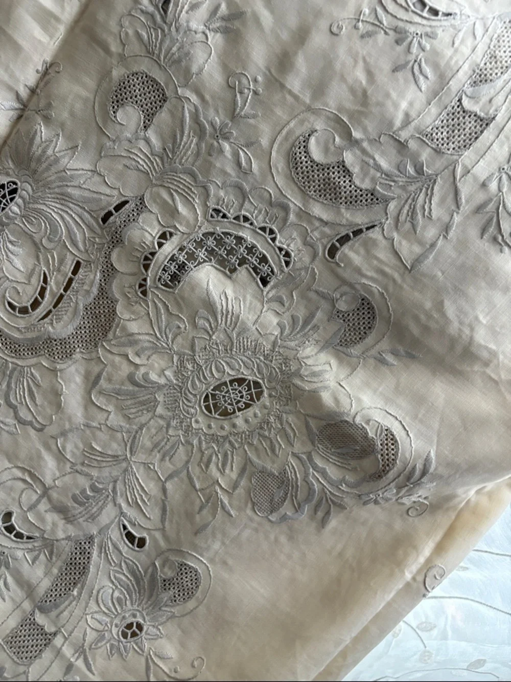 Handmade tablecloth and two napkins—new.